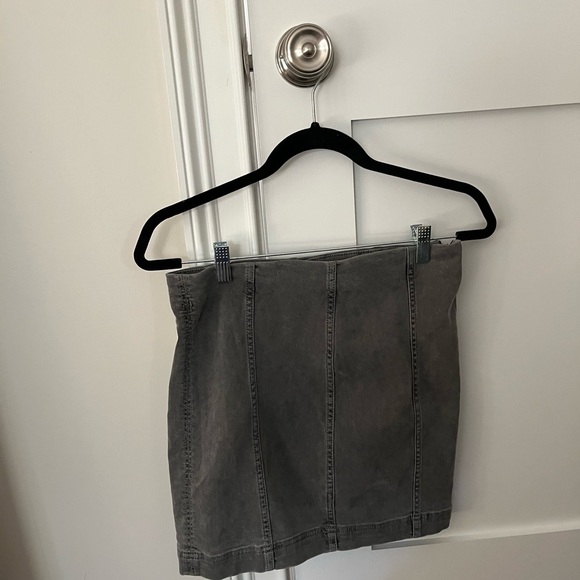 Modern Femme Washed Grey Denim Mini Skirt - Picture 2 of 4